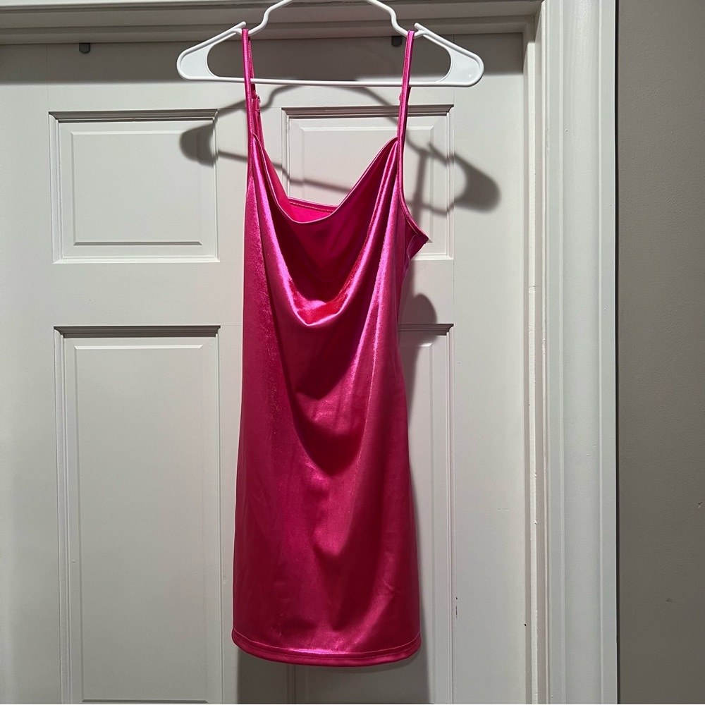 Pink satin dress